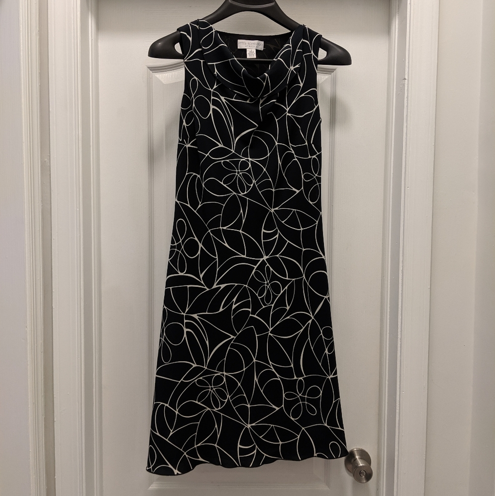 Formal black and white dress